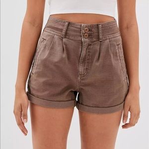 ISO brown stretch baggy mom shorts